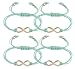 4 Pieces of Mint with Goldtone Infinity Adjustable String Bracelet