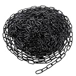 WOPPLXY 12M Black Galvanized Steel Chain - 2.5MM Heavy Duty Chain Links for Swing, Gate, Garage, Security
