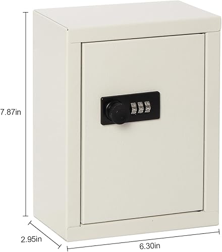 Miniatura 3 de Caja de llaves de metal de seguridad con 20 ganchos, gabinete de bloqueo de combinación de montaje en pared ajustable mediano