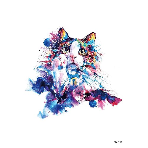 Preisvergleich Produktbild Katzen Tattoo Cat Tattoo bunt Fake Tattoo KM111