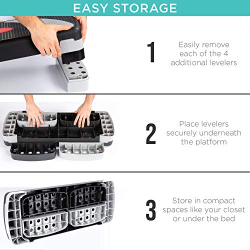 Best Choice Products 30in Aerobic Step Platform Adjustable Exercise Stepper Home Gym Fitness Accessory for Full Body Workout w/ 6 Risers, 550lb Weight Capacity