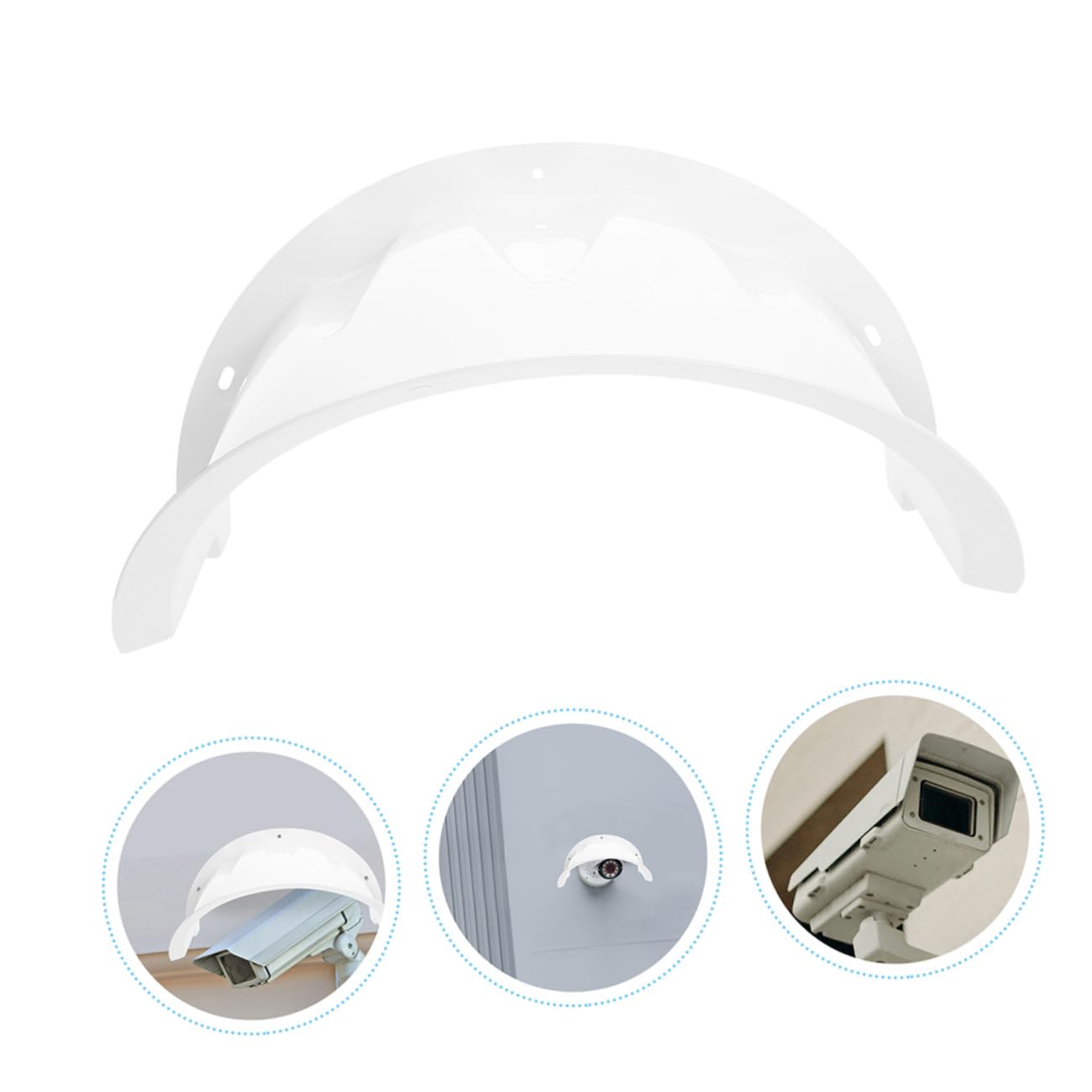 Protector de Lluvia para Cámara Exterior de Plástico Blanco, Funda Resistente y Fácil de Instalar, Paquete de 2 Unidades para Protección Segura en Exteriores