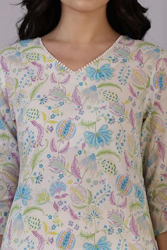 Image of W for Woman Schiffli Embroidered Straight Rayon Kurta