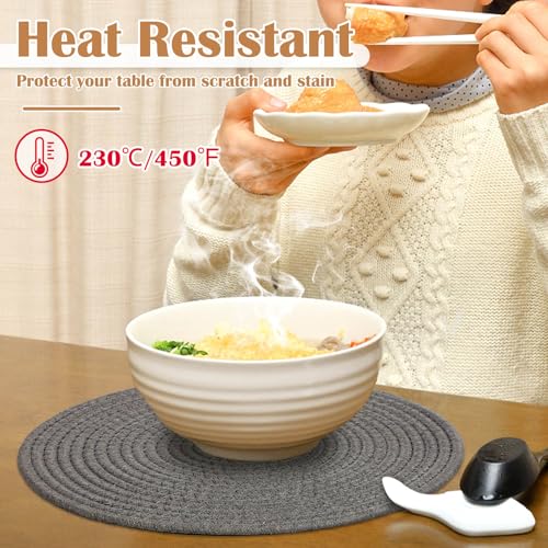 Billbotk Cotton Round Placemats Set of 6, 13 Inches Hot Pads for Kitchen, Trivets for Hot Dishes, Pots and Pans, Pot Holders for Kitchen Essentials, Table Mats for Decorations - Image 6