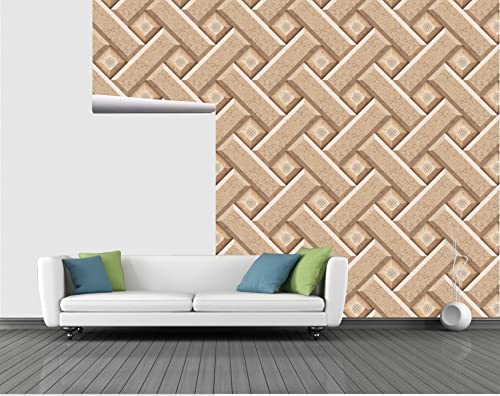 Image of CABANA HOMES Wall Stickers DIY Decal 3D Brick Wallpaper for Wall (45 x 125 cm, 2 Rolls) (12 sq. ft) Decorative Self Adhesive Lobby Haal Furniture Wardrobe, Beige