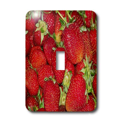 Interrupteur à bascule simple fraises 3dRose lsp_14199_1 de finition premium - 2