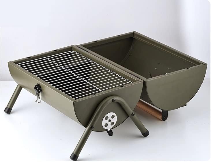 Miniatura 6 de Parrilla de carbón portátil al aire libre barbacoa patio camping picnic barbacoa estufa para 3-5 personas parrilla de carbón portátil (verde)