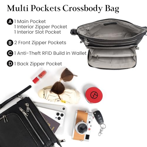 befen Genuine Leather Crossbody Bags for Women, Lightweight Medium Anti-Theft Shoulder Purse with Built in RFID Wallet4