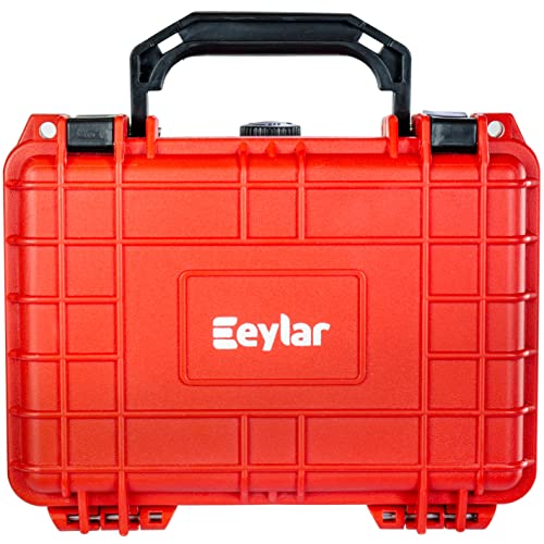 Eylar Protective Hard Case Water & Shock Proof W/Foam Tsa Approved 8.12 Inch 6.56 Inch 3.56 Inch (Red) #TOP3