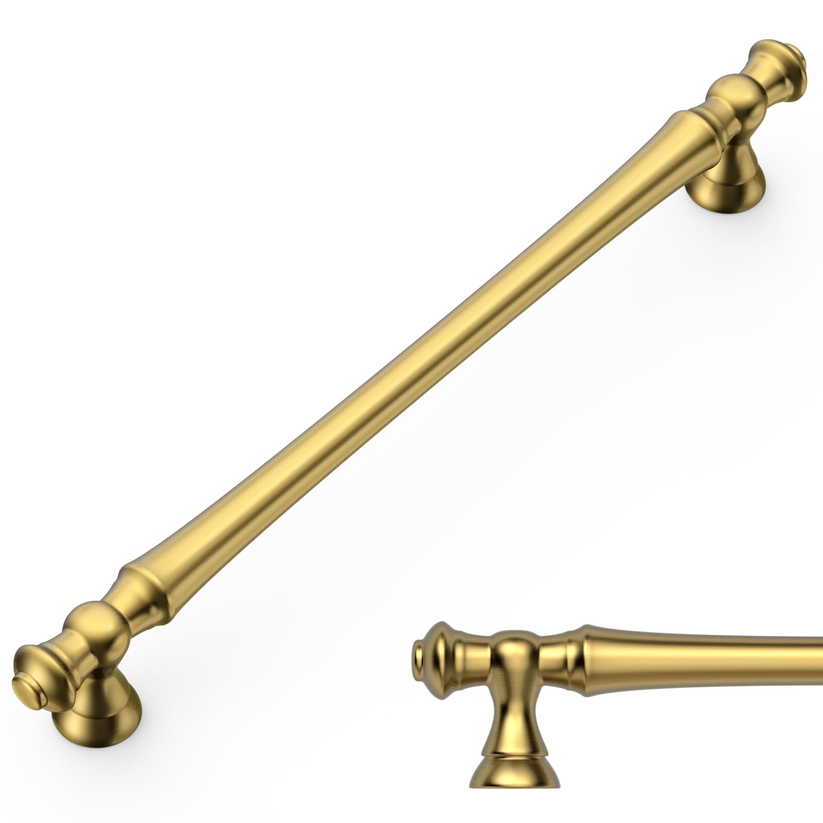 Amerdeco 6 Pack Brushed Moderne Brass Cabinet Pulls 192mm Hole Center Cabinet Hardware Kitchen Cabinet Handles for Bathroom Drawer Pulls Dresser Pulls AM022 — image 1