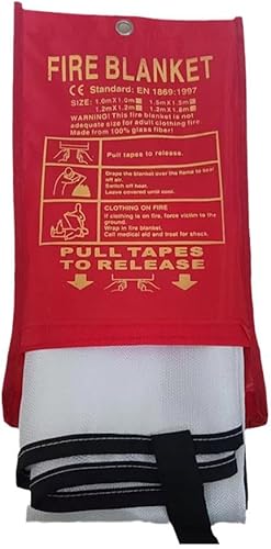 EKIDAZ Manta de fuego grande de fibra de vidrio, manta de fuego para el hogar, manta de supresión para emergencias, kit de supervivencia de