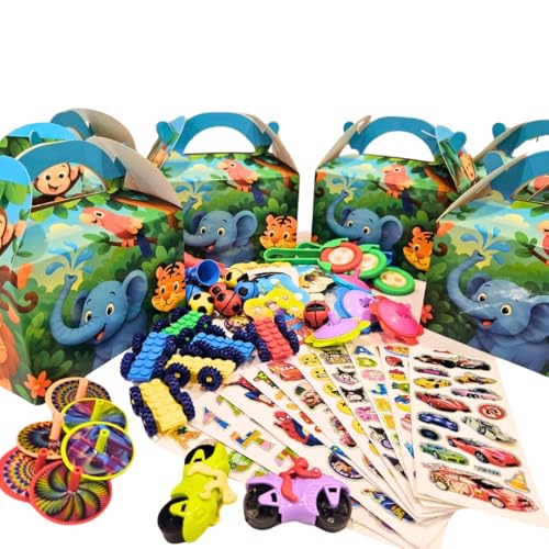 Image of Wanna Party Return Gifts For Birthday Prty -60Pcs Return Gifts For Boys Birthday| Khoi Bag /Pinata Fillers For Kids|Return Gift Bags For Kids Boys| Best Combo Gift Items for Boys- Jungle Theme