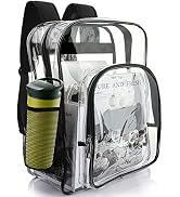 Nausear Clear Backpack School Bag Stadium Approved Heavy Duty Large PVC Laptop Transparent Backpa...