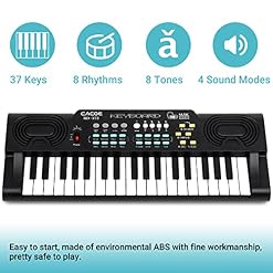 CACOE 37 Clavier Piano Numérique, Piano Numérique avec Microphone pour Cadeau d'enfants, Jouet Piano Electronique pour Enfants et Débutants – Image 4