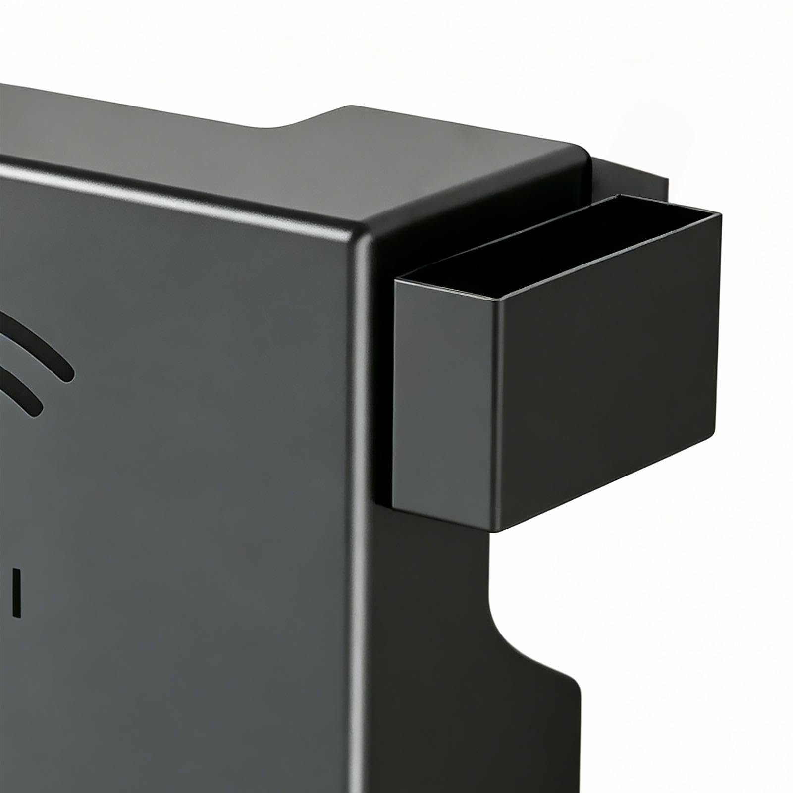 Router-Aufbewahrungsbox – Wandregal aus Karbonstahl, Wärmeableitungsschlitze, integrierte Kabelordnung, keine Bohrmontage | Schwimmende Netzwerk-Hub-Abdeckung für Wohnzimmer, Schlafzimmer, Wohnheim