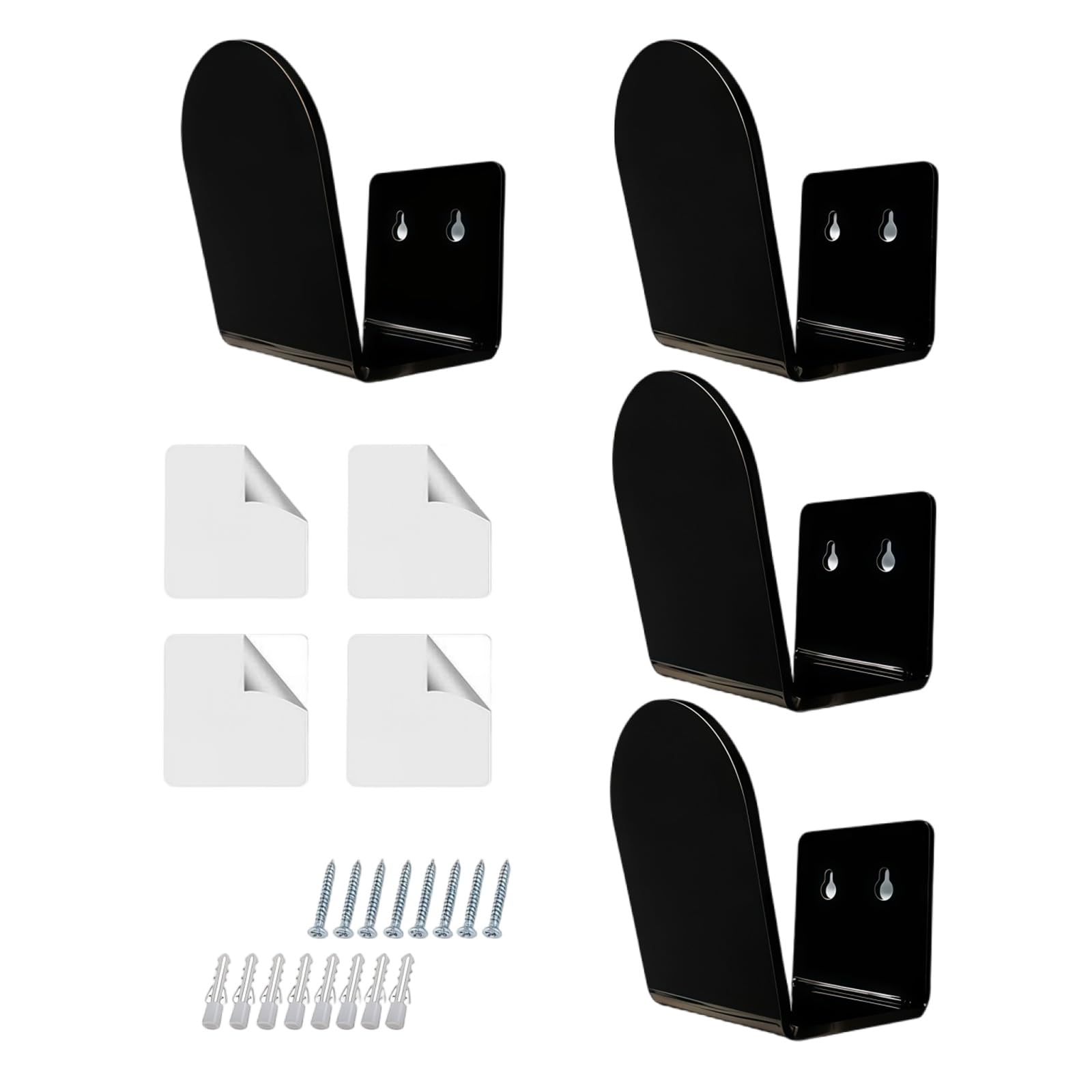 TQUXNGA Of 4 Clear Acrylic Wall Mounted Baseball Glove Holders for Sports Enthusiasts and Collectors Wall Mount Glove Planner