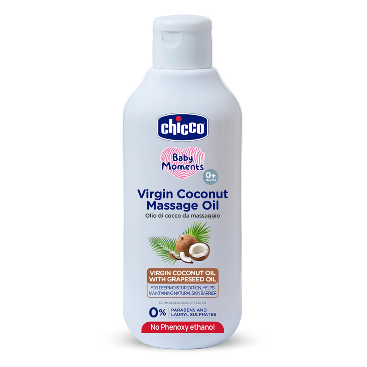 Chicco Baby Moments Virgin Coconut Massage Oil, 200 ml || For deep moisturization, Helps maintain natural skin barrier, Dermatologically Tested | Parabens & Phenoxyethanol Free-picture-18