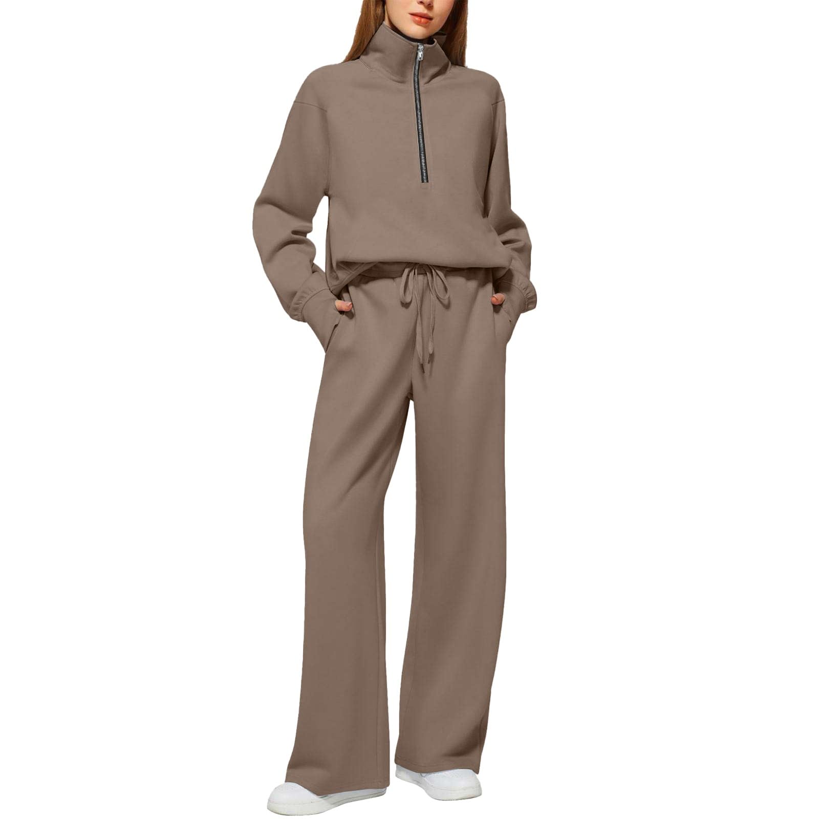 Set sportivo da donna con felpa corta – abbigliamento sportivo lounge wear