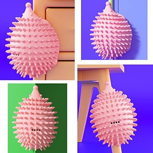 Image of 4.5in Cat Grooming Wall Mount - Corner Face Scratcher and Massage Comb for Cat and Dog (Pink)