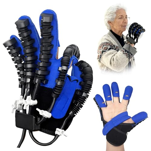 Stroke Hand Recovery Device Rehabilitation Robot Gloves for Hand Therapy Equipment Robotic Hand Glove for Stroke Rehab Finger & Hand Exerciser with Adjustable Strength