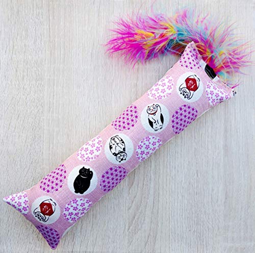 Juguete de hierba gatera, jugueta para gato con plumas, Juguete pateador de catnip para gato con plumas