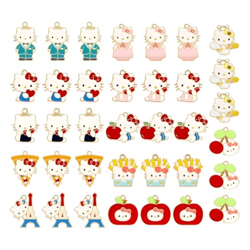 Westingmanual 36 Pieces Cat Charms Cute Cat Enamel Charm for Jewelry Making 12 Styles Earring Necklace Bracelet Pendants DIY Crafts