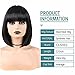 CLSHES Black Bob Wig with Bangs Short Bob Wigs for Women Straight Bob Wig 12 Inch Synthetic Colorful Wigs Cosplay Party Daily Wig