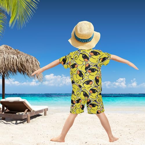 Image of visesunny Little Boys Short Sleeve T-Shirt Beach Shirts for Kids Casual Shorts Set Summer Clothes Outfits
