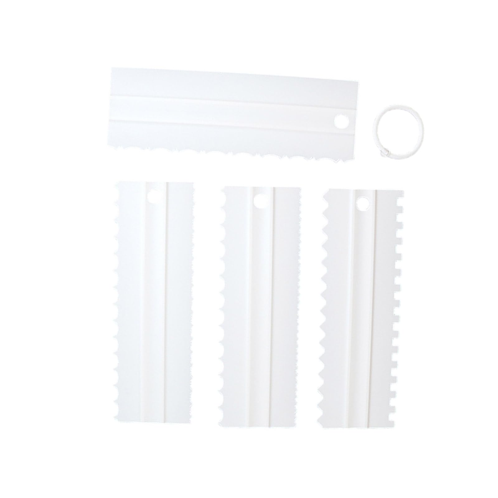 MICFENY 4Pcs Cream Scraper Irregular Teeth Edges Spatulas Cake Baking Scraper Fondant Cake Slicer Pastries Cutter Decorating Too