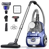Aspiron Canister Vacuum Cleaner, 40Kpa Bagless Vacuum Cleaners, 4QT Large Dust...