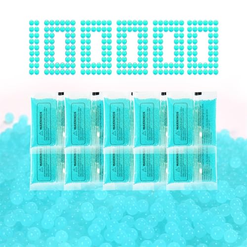 Gel Balls Blaster Ammo Splat Refill(7-8 mm,10 Packs,10000 Pieces Per Pack), Gel 7.5mm Blasters Bullets, Blue, for Ages 14+