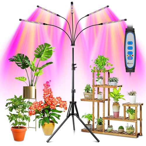Wolezek Pflanzenlampe mit Ständer, 5 Kopf 100 LEDs Pflanzenlampe...