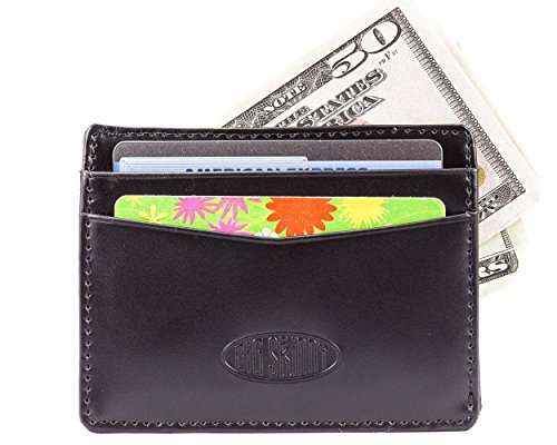 Big Skinny Men's Leather Open Sided Mini Skinny Card Wallet3