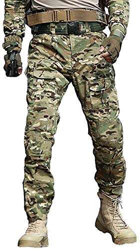 TRGPSG Men's Hiking Pants, Outdoor Lightweight Travel Pants Cargo Pants Work Pants for Men WG4F CP Camo 34