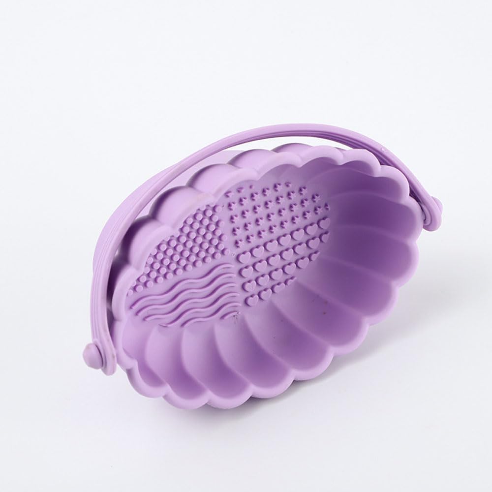 CARTZILLA 3-in-1 Silicone Makeup Brush Cleaner Bowl with Drying Holder – Portable Cosmetic Cleaning Pad with Suction Cups – Washing Bowl, Puff And Sponge Cleaning Tool, Sponge Cleaner (Purple) 3