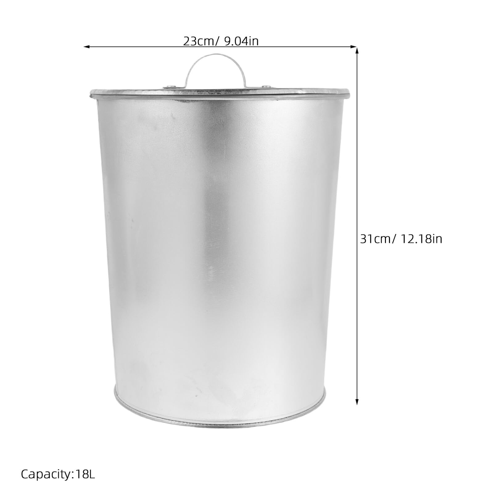 Gatuida Secchio Contenimento Cenere a Zincato e Ferro in per Coperchio con Argento Spegnimento Rapido da Colore Adatto Riscaldamenti a Legna e Uso Scrivania