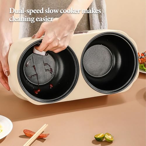 MZBDYYF 1200W Doppeler Slow Cooker Multicooker, 3,6L Electric Hot Pot mit 24 -Stunden -Reservierungsmechanismus und 8 -Stunden -Wärmeerhaltung - ideal für Camping-, Freien- und Familienessen