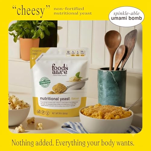 Image of Foods Alive | Non-Fortified Premium Nutritional Yeast Flakes | 30-oz | Unfortified Vegan Cheese Powder Seasoning
