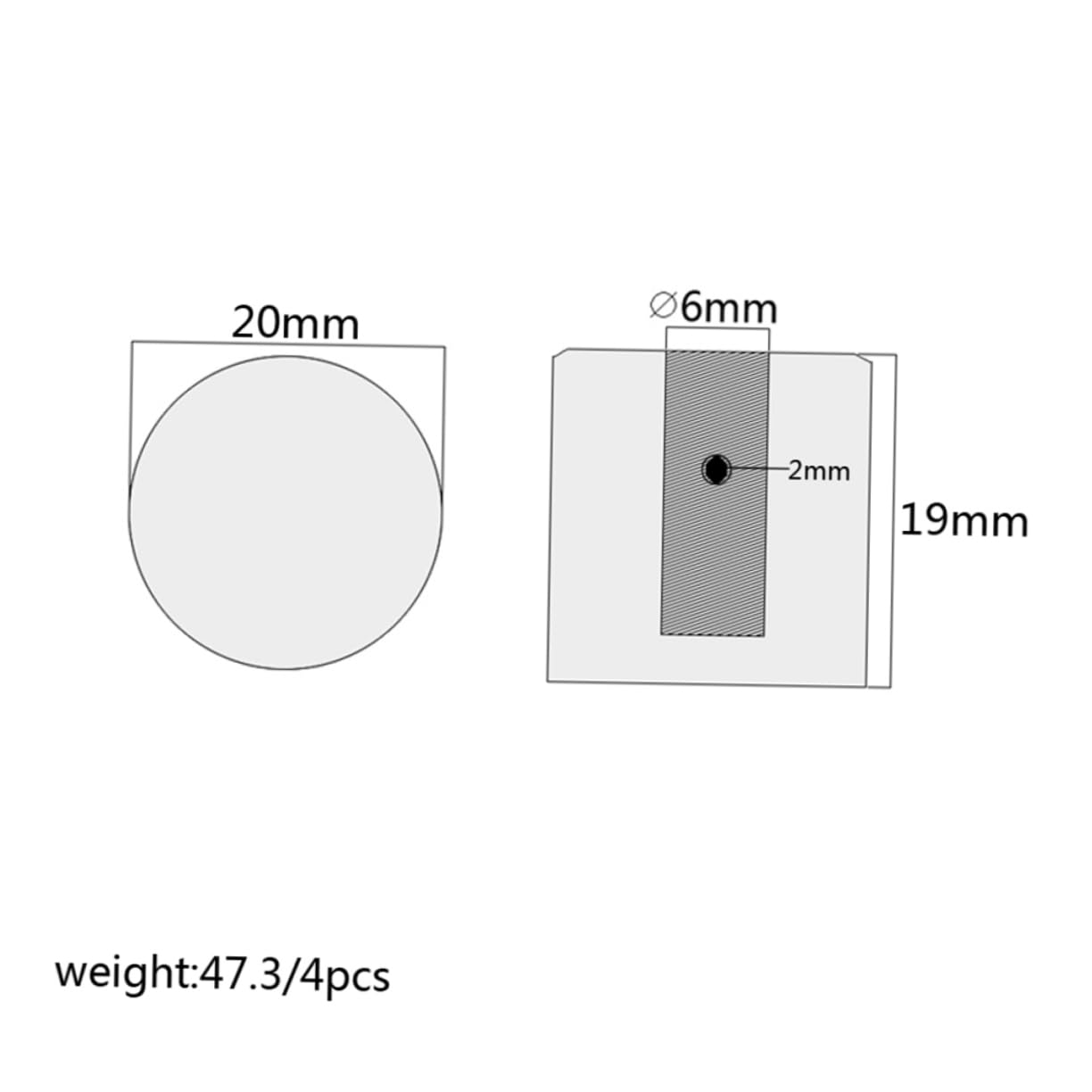 Wakauto 4-Pack Bass Guitar Knobs Black Aluminum Control Knobs for Volume Tone Flat Guitar Knobs Replacement Gd139c