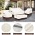 Aacabo Patio Furniture Covers Set,4-Piece 600D Heavy Duty Waterproof Outdoor Furniture Cover for Patio Swivel Rocker Chairs,Loveseat and Coffee Table,Beige & Brown