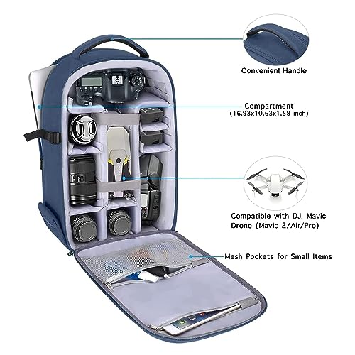 Image of MOSISO Camera Backpack, Photography Camera Bag 15-16 inch Waterproof Hardshell Case with Tripod Holder&Laptop Compartment