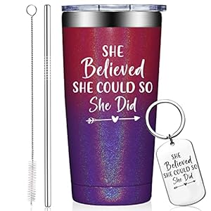 She Believed She Could So She Did Tumbler – Congratulations Gifts for Women, College Graduation Gifts for Her – Breast…