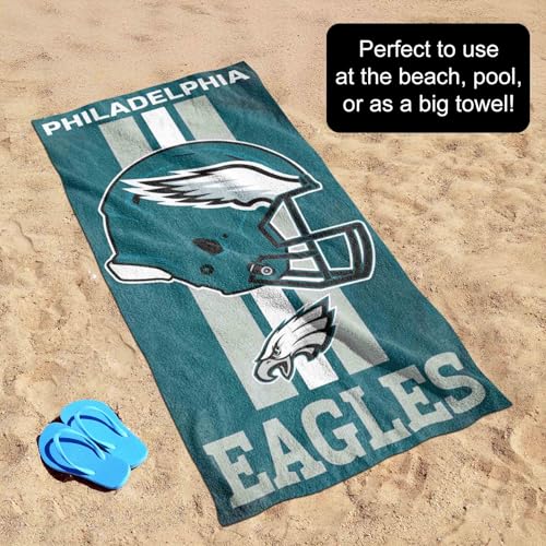 Serviette Philadelphia Eagles NFL grand format absorbante 76x152cm - 4