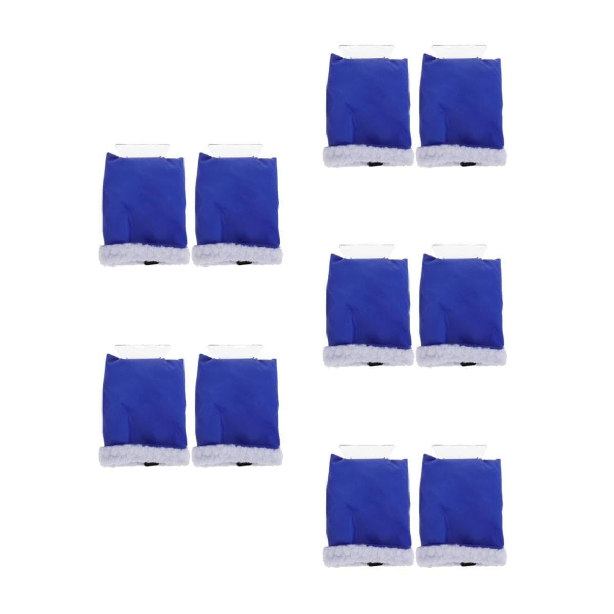 Housoutil 10 Pezzi Raschietto Design Multifunzionale in ABS e Feltro con Guanto Termico Blu per Rimuovere Neve e Ghiaccio, Accessorio Invernale per Ghiaccio per Auto per Pulizia Veicolo