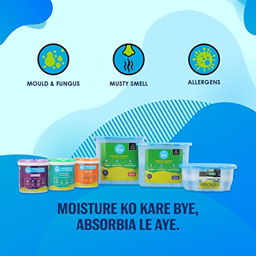 Image of BLU by Absorbia | Moisture Absorber Mini| Pack of 3 Natural Fragrances (200ml Each)| Interior Dehumidifer for Cars & Small Spaces