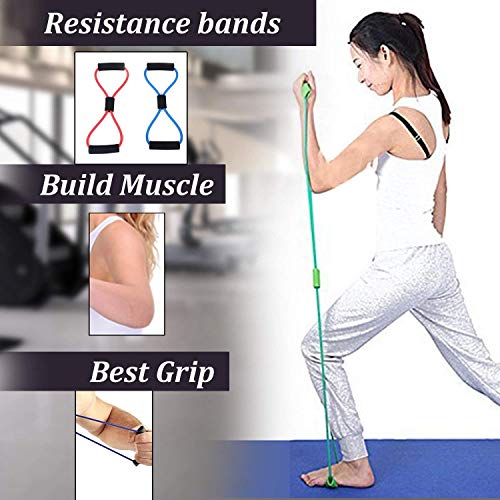 Image of Fitfix Figure 8 Resistance Exercise Band with Comfortable Handles Chest, Shoulder & Neck Stretching | Home Fitness Equipment for Yoga, Pilates, Physical Therapy & Gym Men & Women Colour Orange