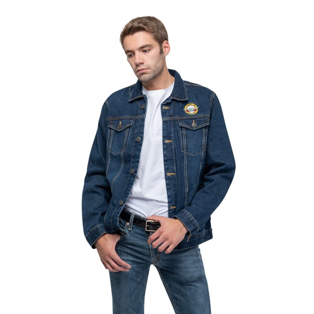 Guns N' Roses Denim Veste Classic Band Logo Nouveau Officiel Unisex Bleu