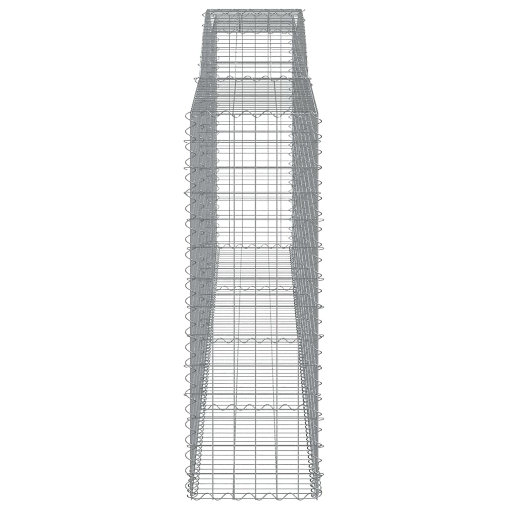 Zestaw 8 koszyków gabionowych, 400 x 50 x 140/160 cm, ocynkowane żelazo, z łukiem, grubość drutu 3,5 mm, wytrzymała bariera ogrodowa, izolacja akustyczna