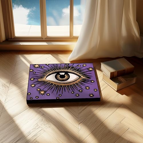 Image of Poster Master All Seeing Eye Canvas - Retro Mystic Eye And Stars Print - Celestial Art - Gift for Men, Women - Mythology Art - Decor for Bedroom, Living Room, Office - Available in 8x10 to 30x40