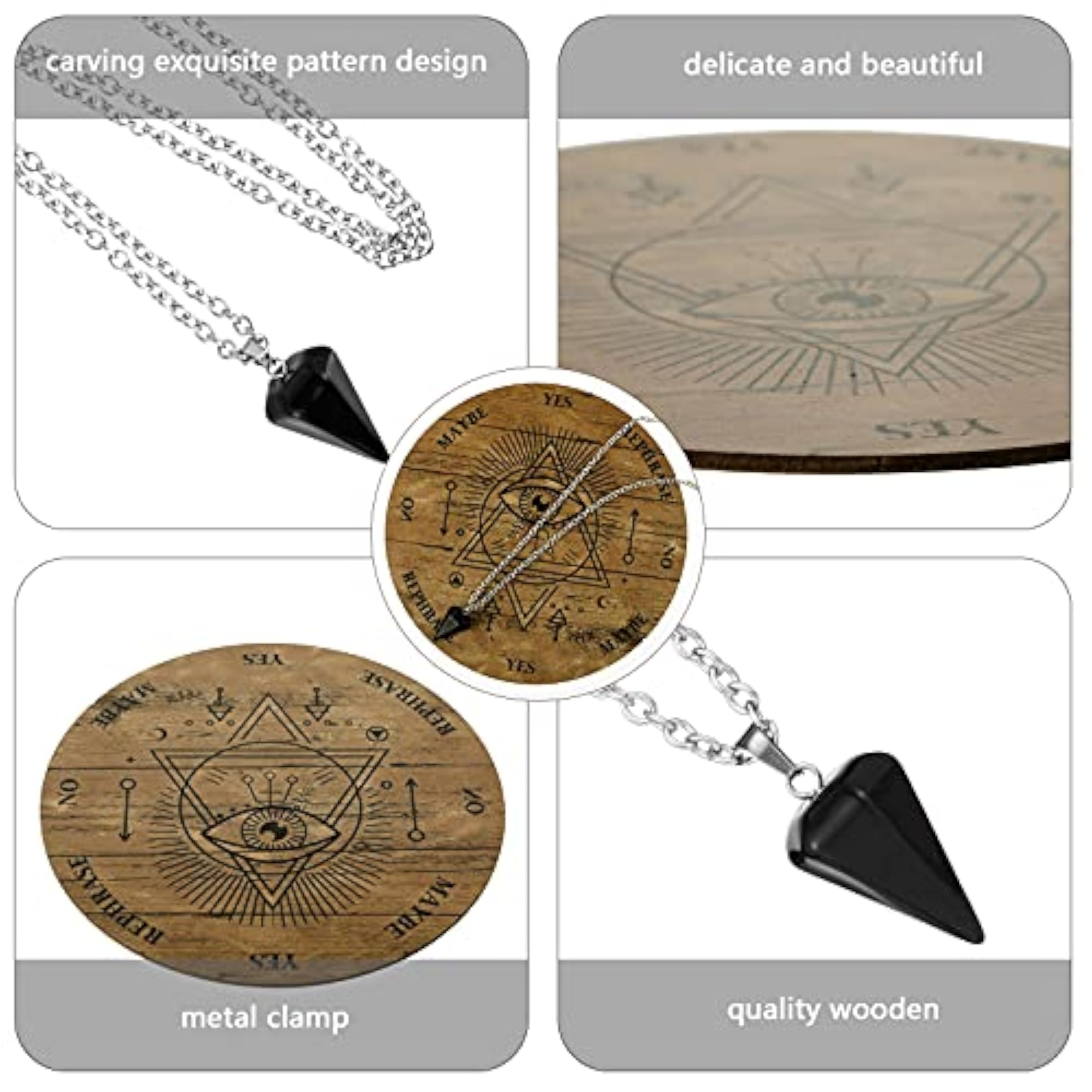 Wooden Pendulum Board Dowsing Divination Kit
